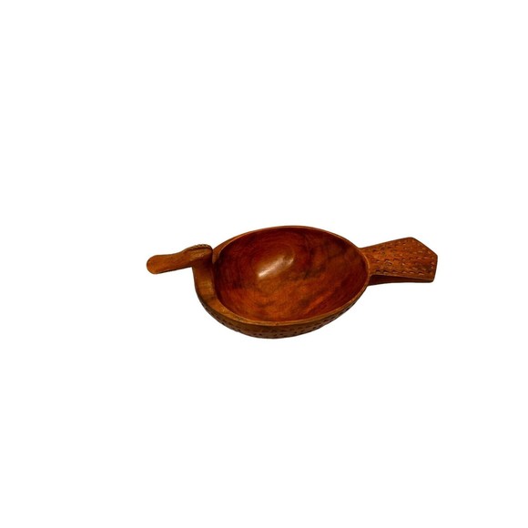 Vintage Hand Carved Yugoslavian Solid Wood Bowl Folk Duck Nut Dish Trinket Dish - Picture 2 of 6